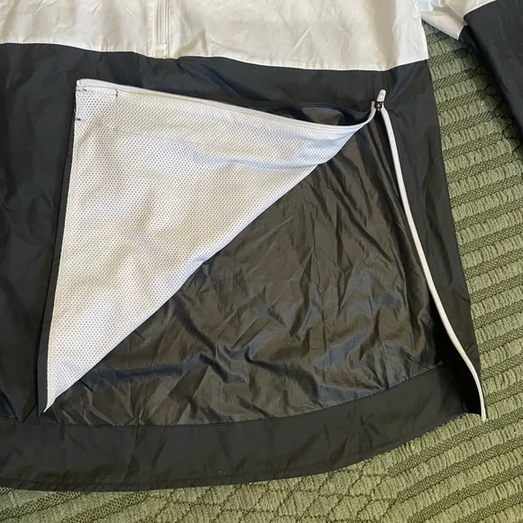 NIKE LIGHTWEIGHT COACHES JACKET WHITE/BLACK/BLACK HALF ZIP S - Picture 3 of 4